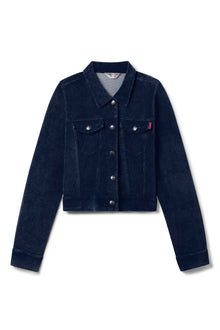 Women | Vintage Terry Cropped Jean Jacket | Past Midnight
