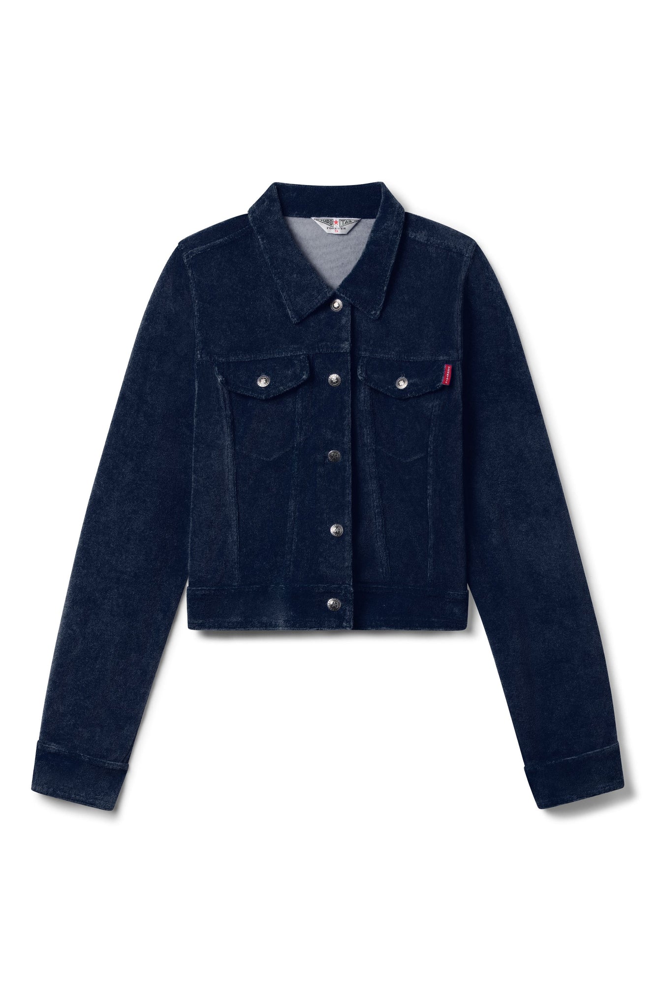 Women | Vintage Terry Cropped Jean Jacket | Past Midnight