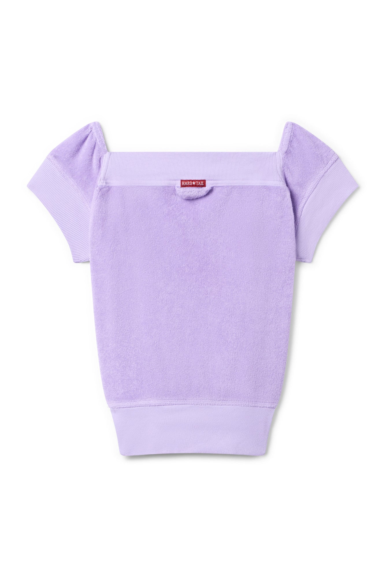 Women | Vintage Terry Off Shoulder Boho Zip Top | Lilac