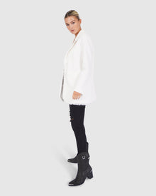 Women | Young Blood Frayed Edge Blazer | Cream