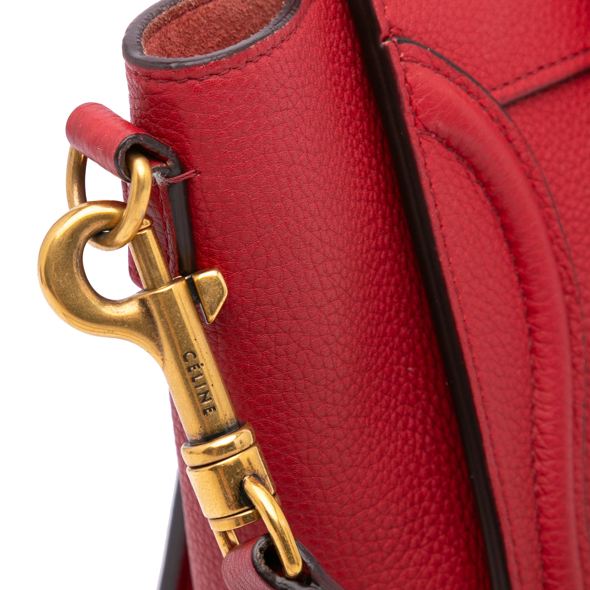 Celine | Pre-Owned Nano Leather Luggage Tote | Red