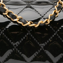Chanel | Pre-Owned Mini Square Classic Patent Single Flap with Golden Chain Shoulder Strap | Black