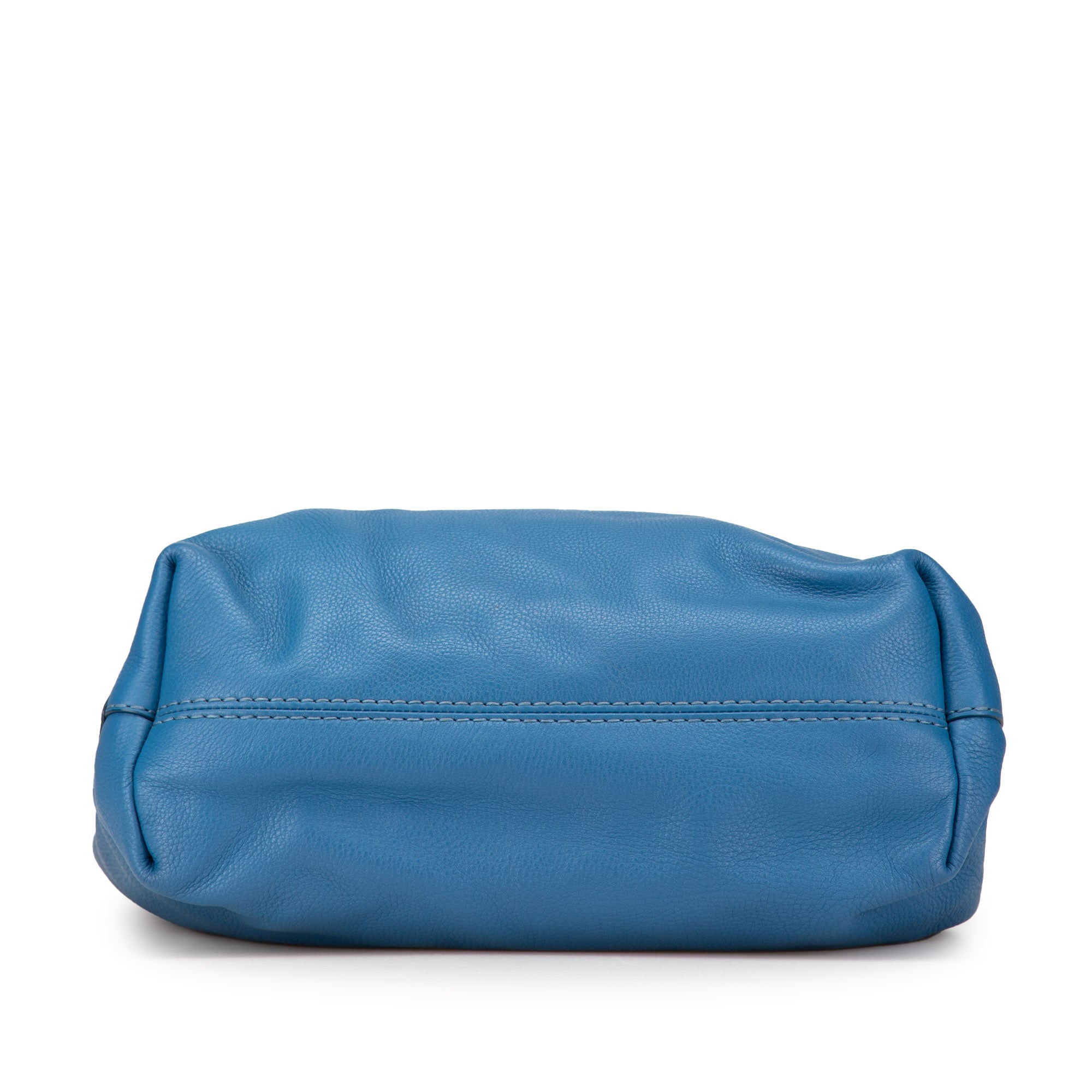 Prada | Pre-Owned Vitello Daino Canapa Open Convertible Tote | Blue