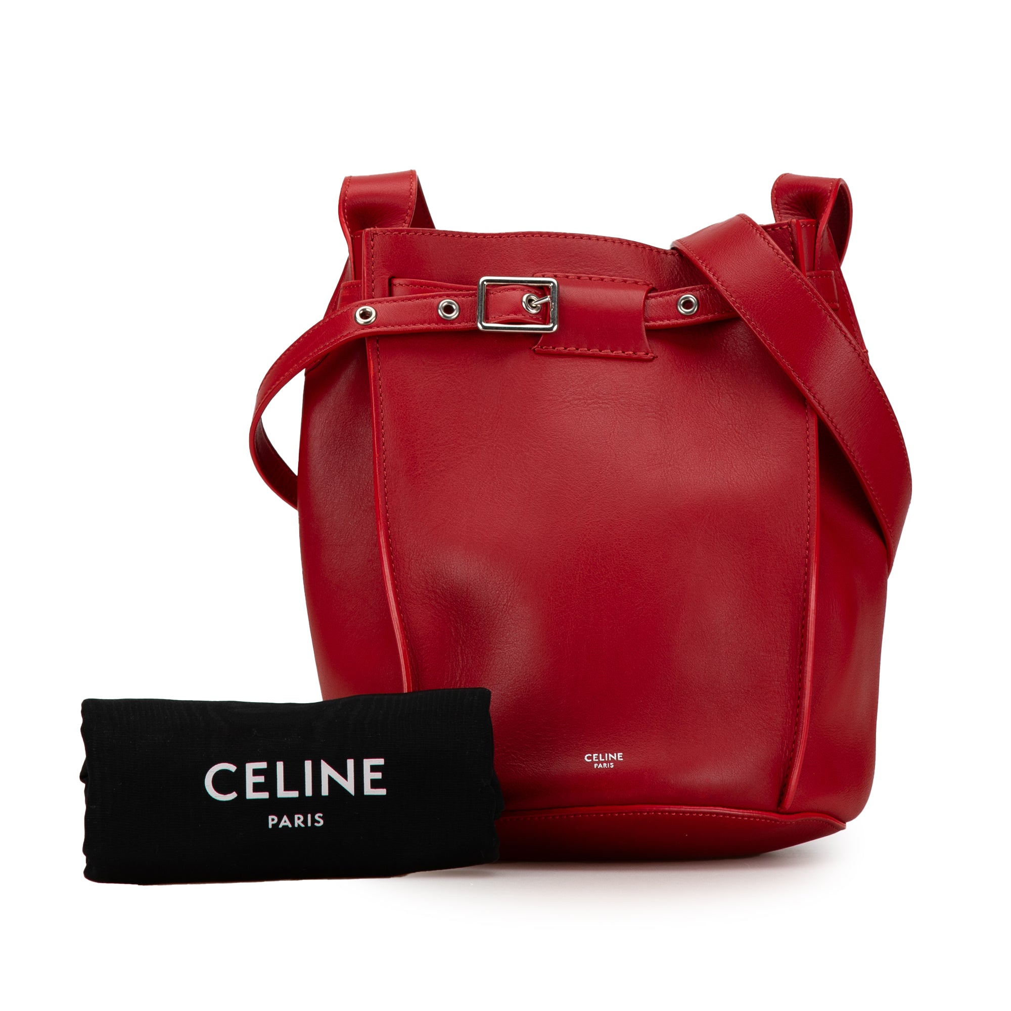 Celine | Pre-Owned Leather Big Bag Bucket Crossbody - III | Red