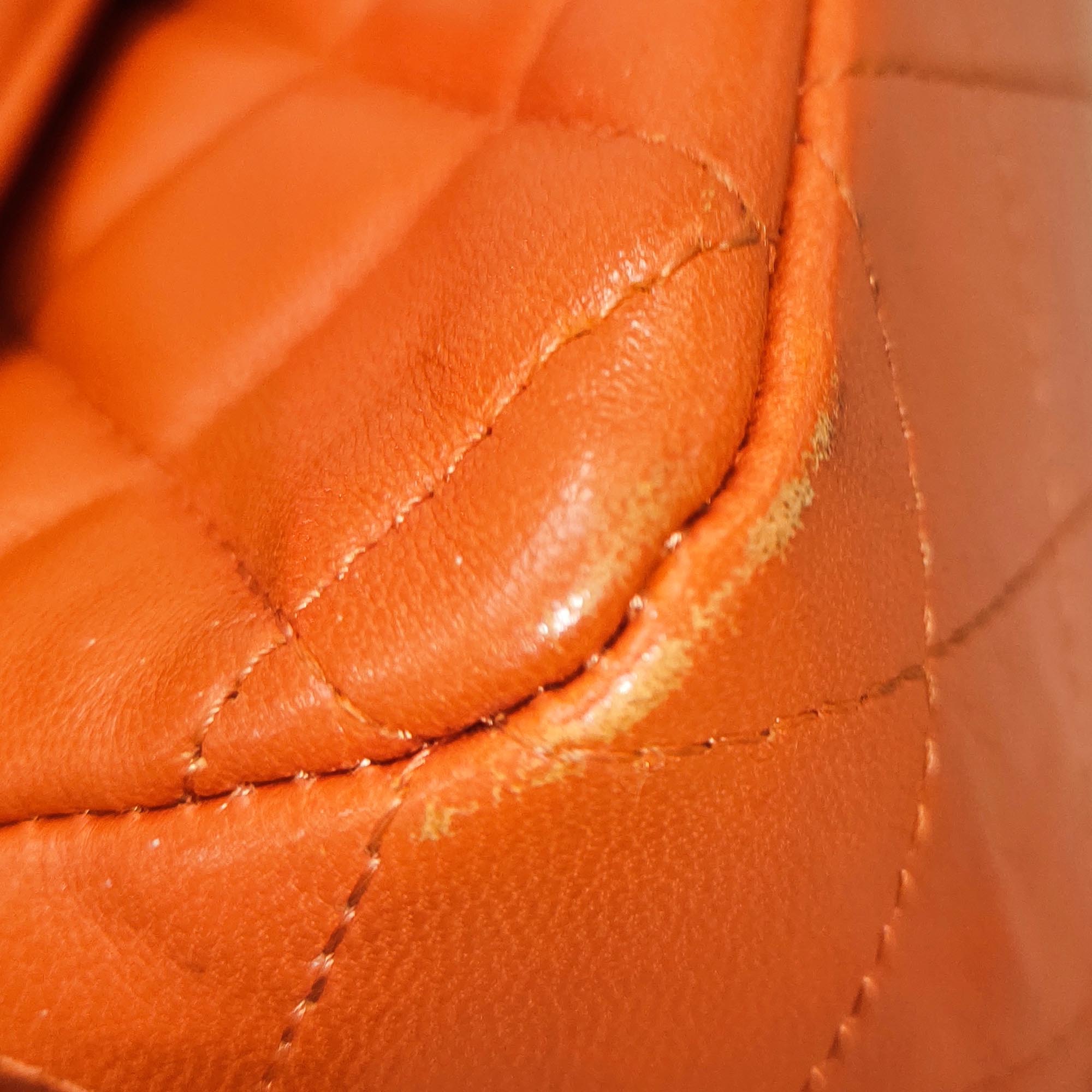 Chanel | Pre-Owned Mini Rectangular Classic Lambskin Single Flap | Orange