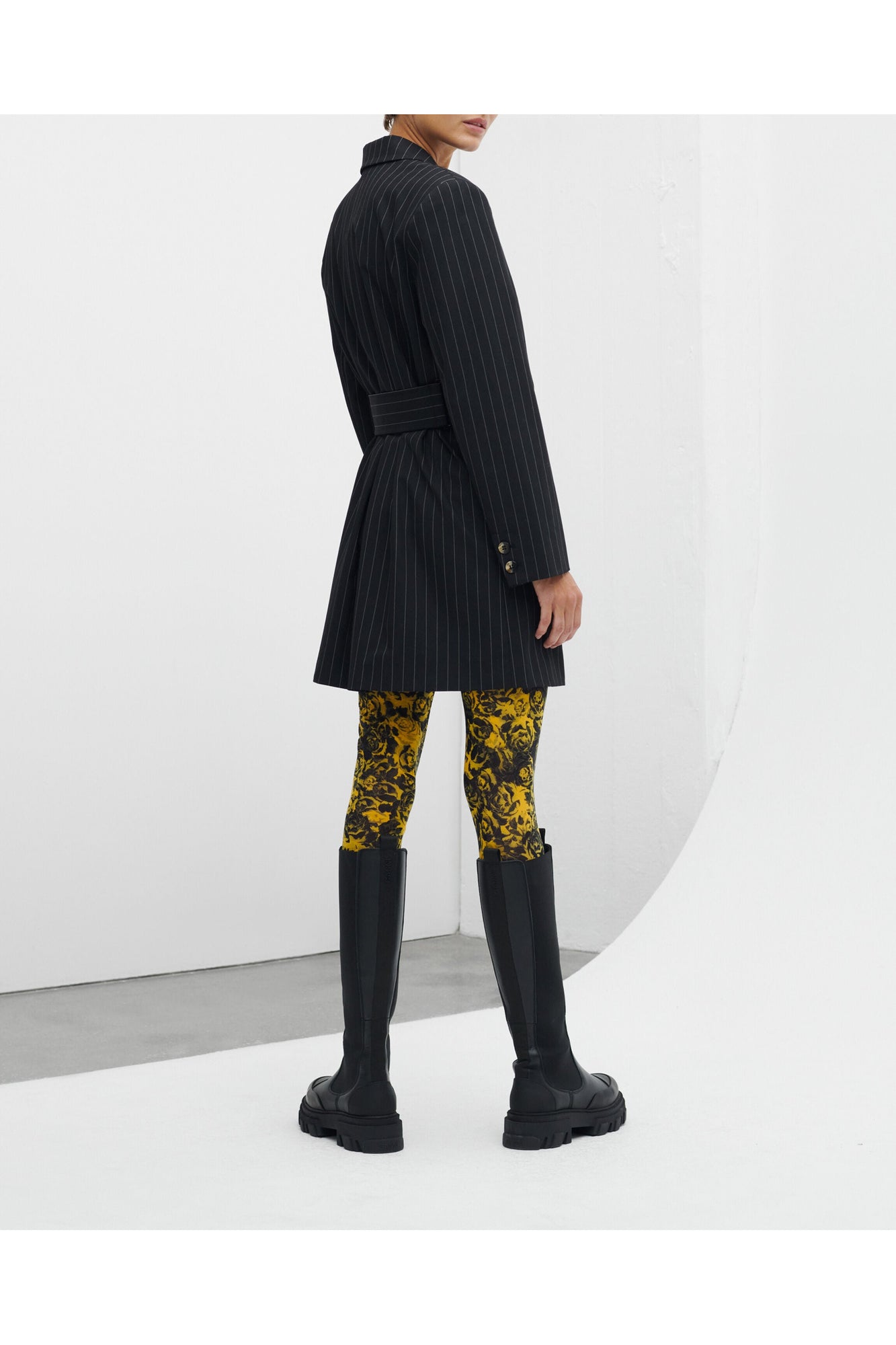 Yellow Printed Mesh Leggings | Lemon