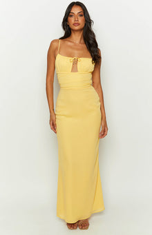 Yitra Chiffon Maxi Dress | Yellow