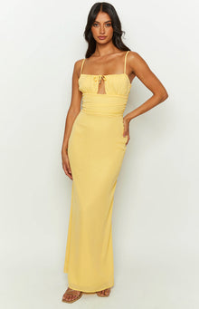 Yitra Chiffon Maxi Dress | Yellow