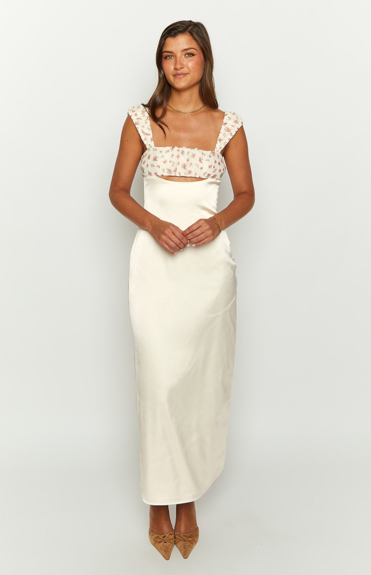 Yolandah Chiffon Maxi Dress | Cream
