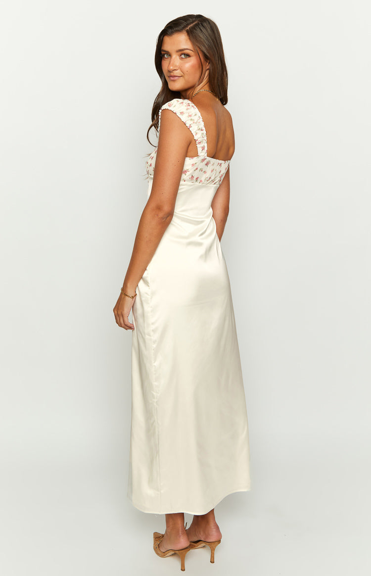 Yolandah Chiffon Maxi Dress | Cream