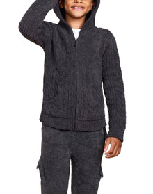 Youth | Cozychic Cable Hoodie | Carbon