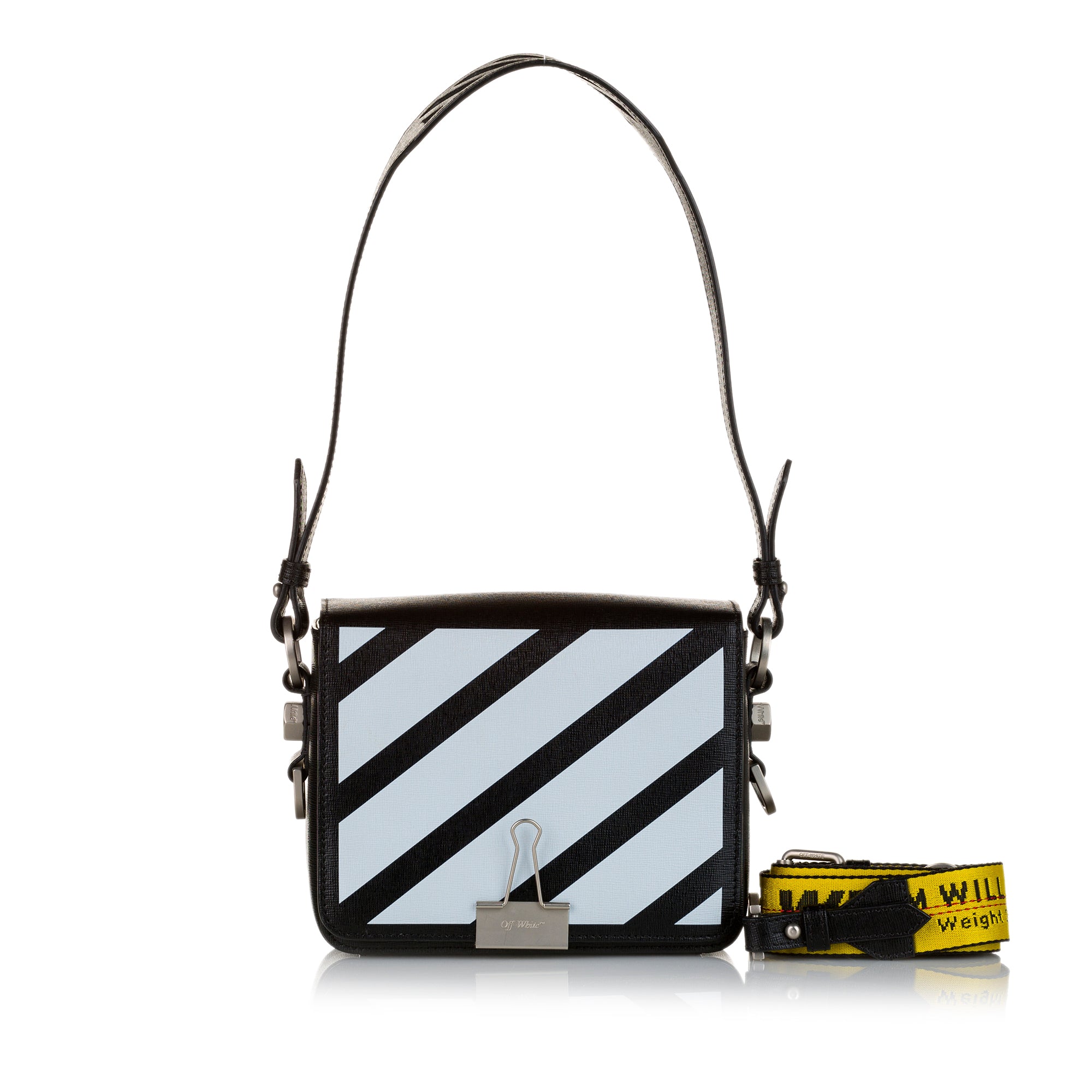 Off-White Pre-Owned Binder Clip Leather Crossbody Bag | Unisex | Black x White