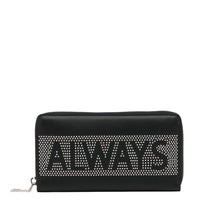 Valentino | Pre-Owned Studded Zip Around Wallet | Black