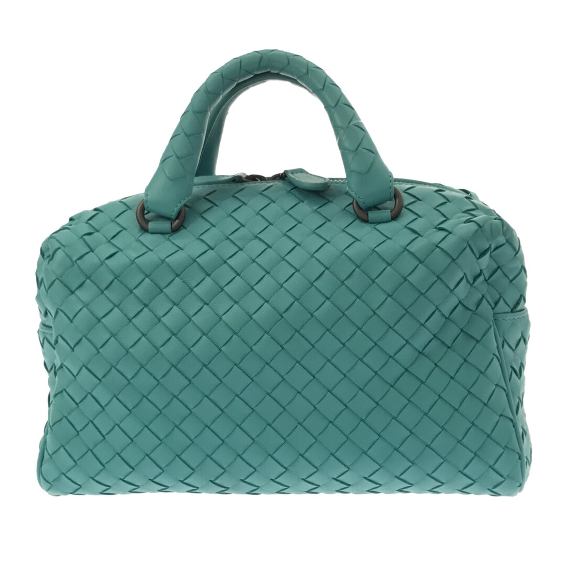 Bottega Veneta | Pre-Owned Intrecciato Satchel | Blue/Aqua