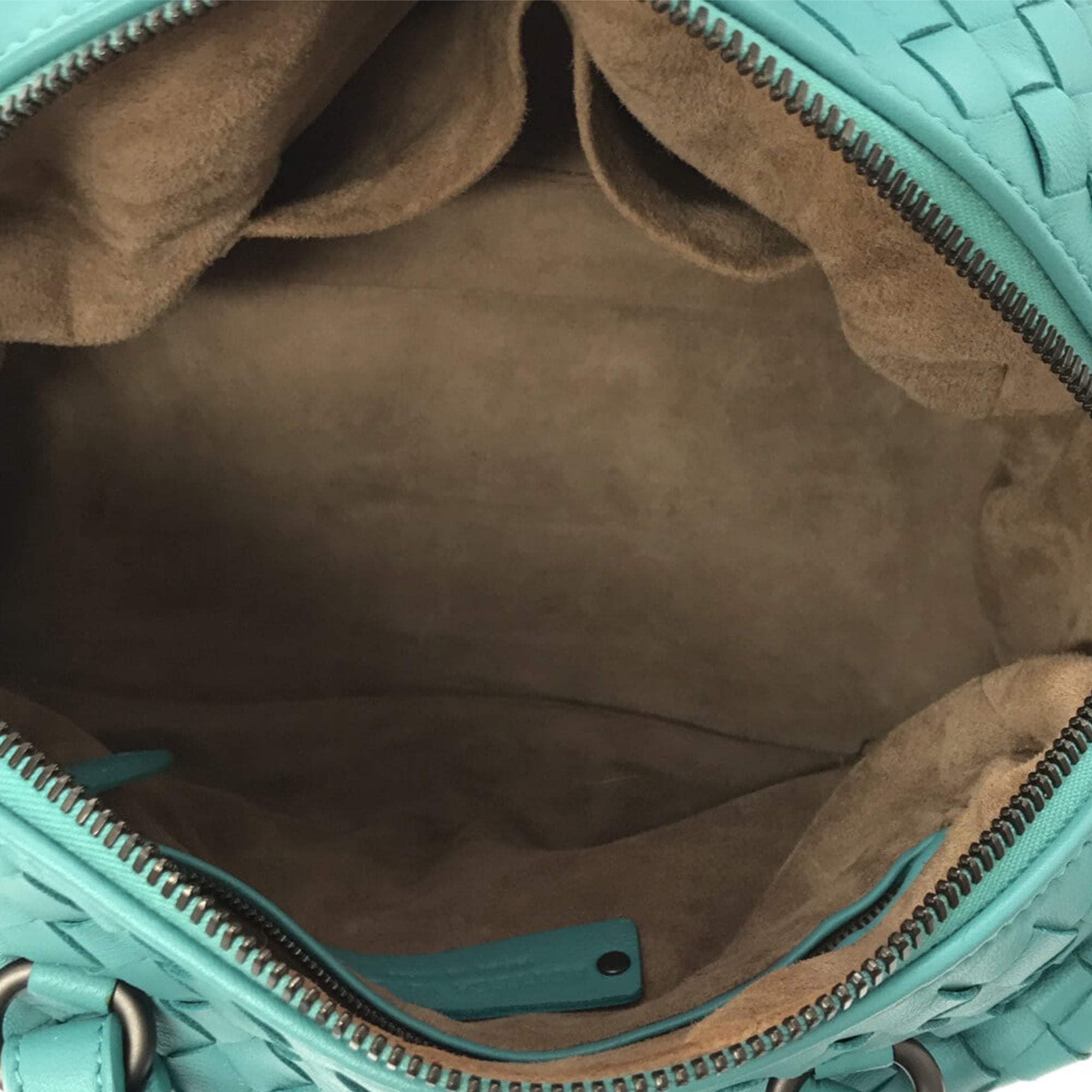 Bottega Veneta | Pre-Owned Intrecciato Satchel | Blue/Aqua