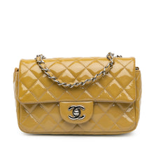 Chanel | Pre-Owned Mini Rectangular Classic Patent Single Flap | Yellow/Mustard