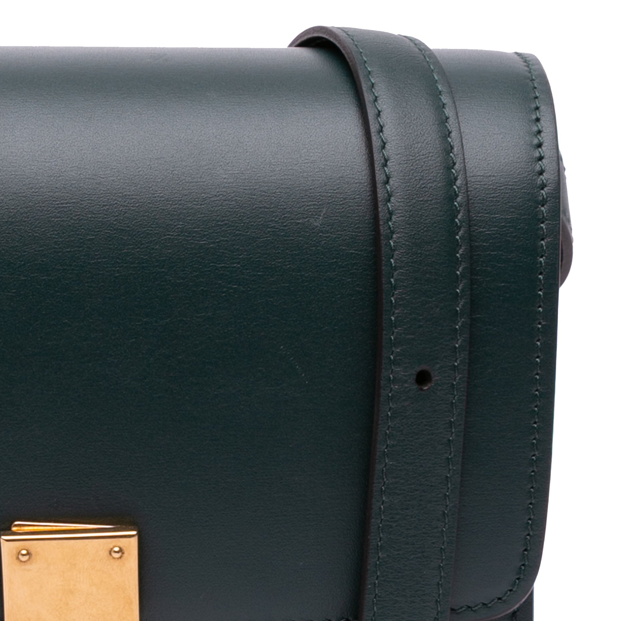 Celine | Pre-Owned Small Calfskin Classic Box | Green/Dark Green