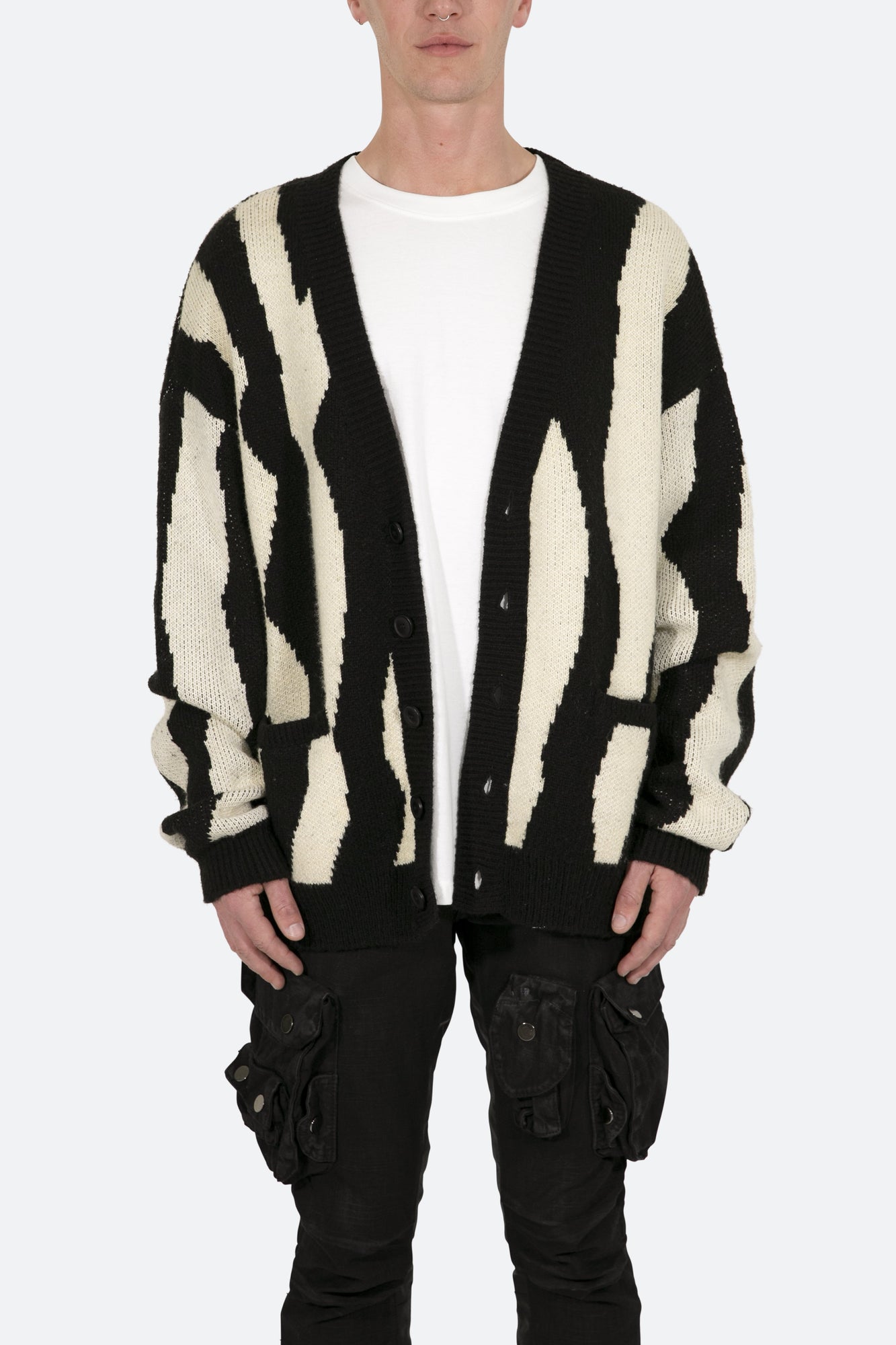 Zebra Cardigan | Black x Natural