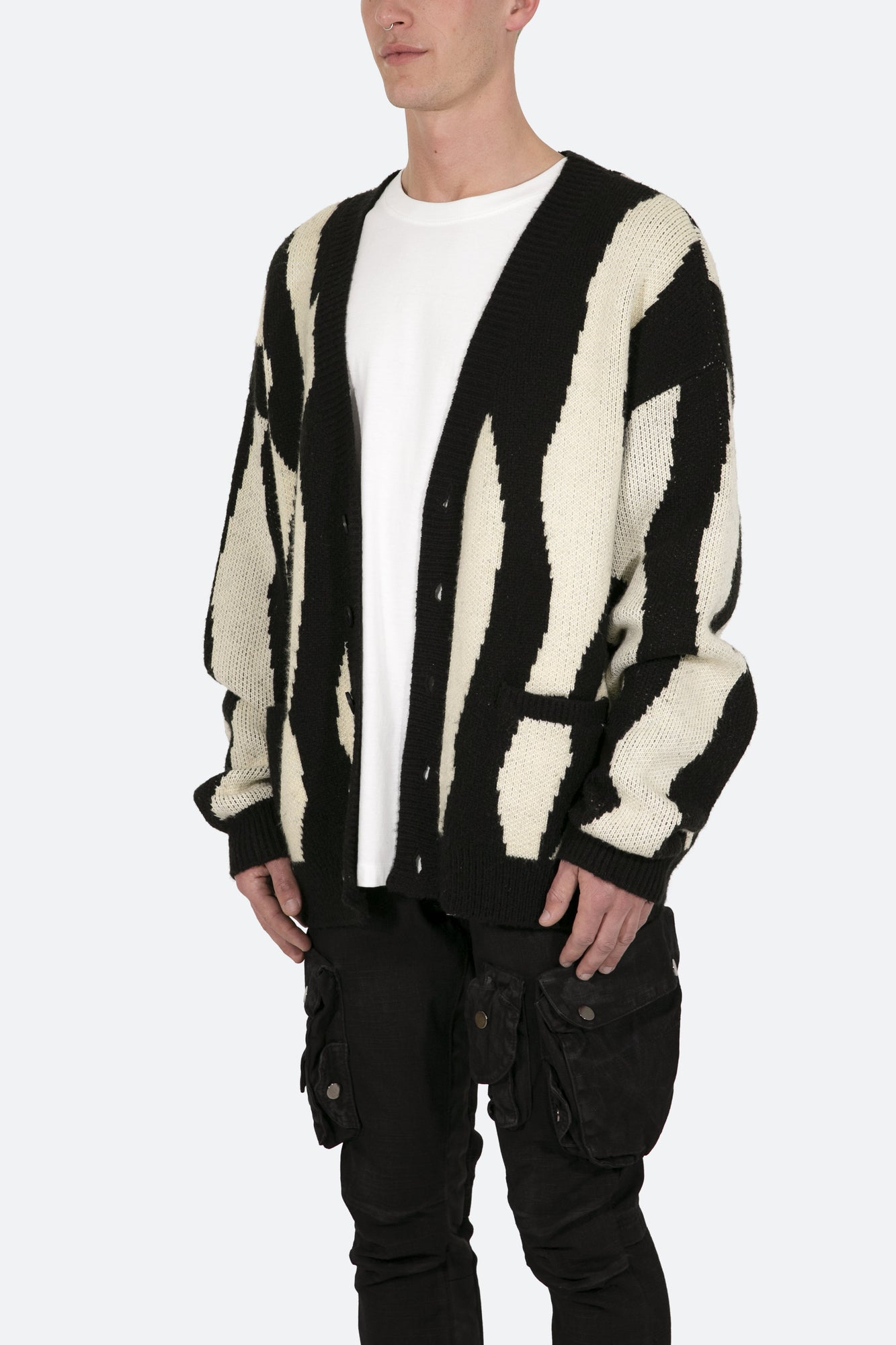 Zebra Cardigan | Black x Natural