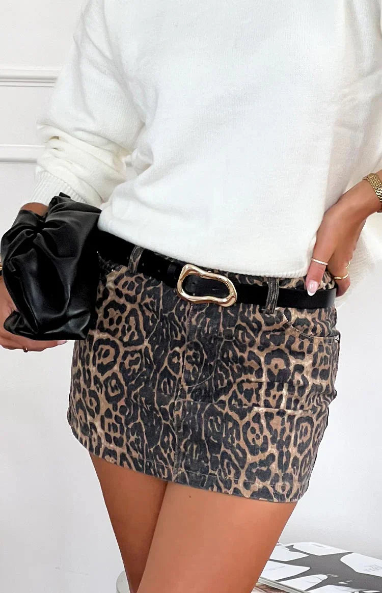 Zhara Mini Skirt | Leopard Print