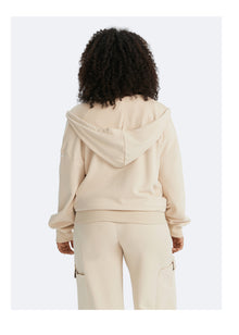 Zip Up Hoodie with Pockets | Oat Milk Beige