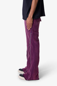Zipper Flare Sweatpants | Purple