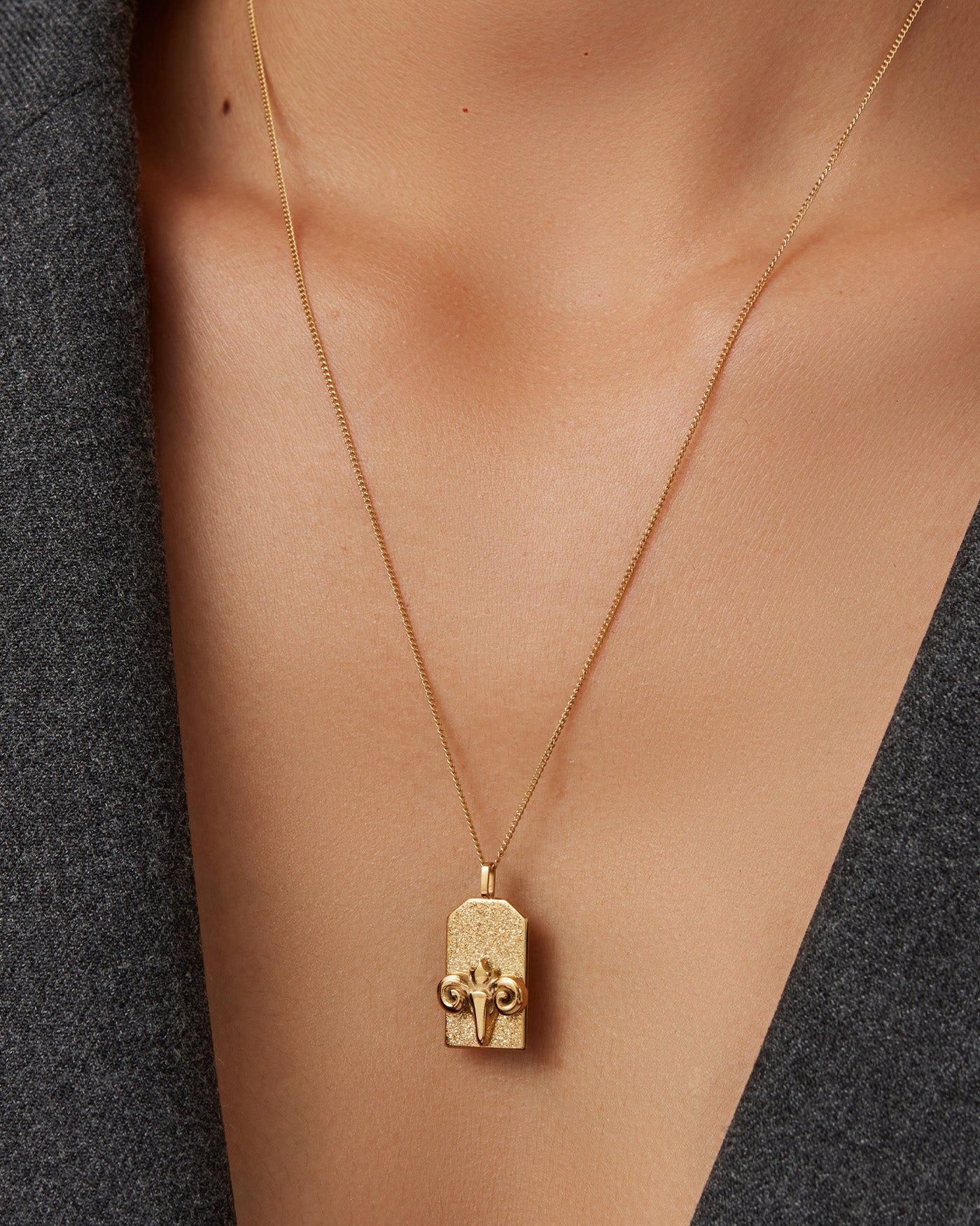 The Aries Zodiac Pendant Necklace | 14K Gold-Plated Steel