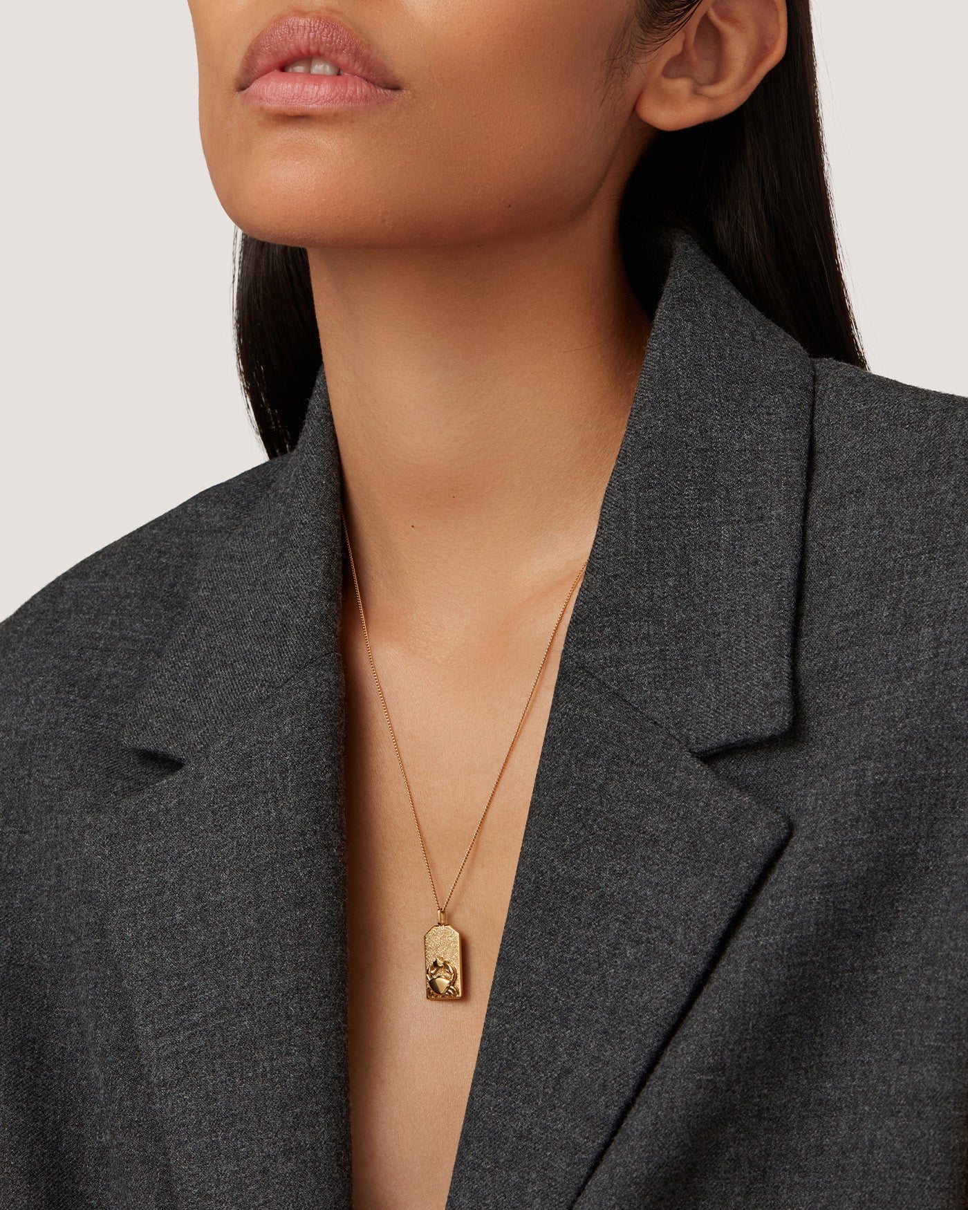 The Cancer Zodiac Pendant Necklace | 14K Gold-Plated Steel