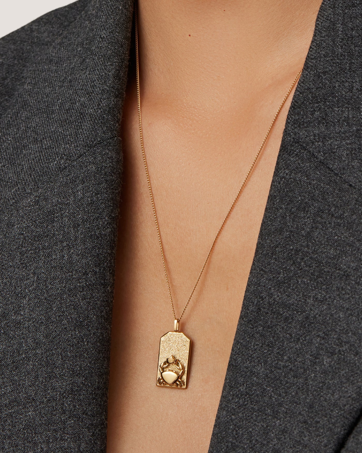 The Cancer Zodiac Pendant Necklace | 14K Gold-Plated Steel
