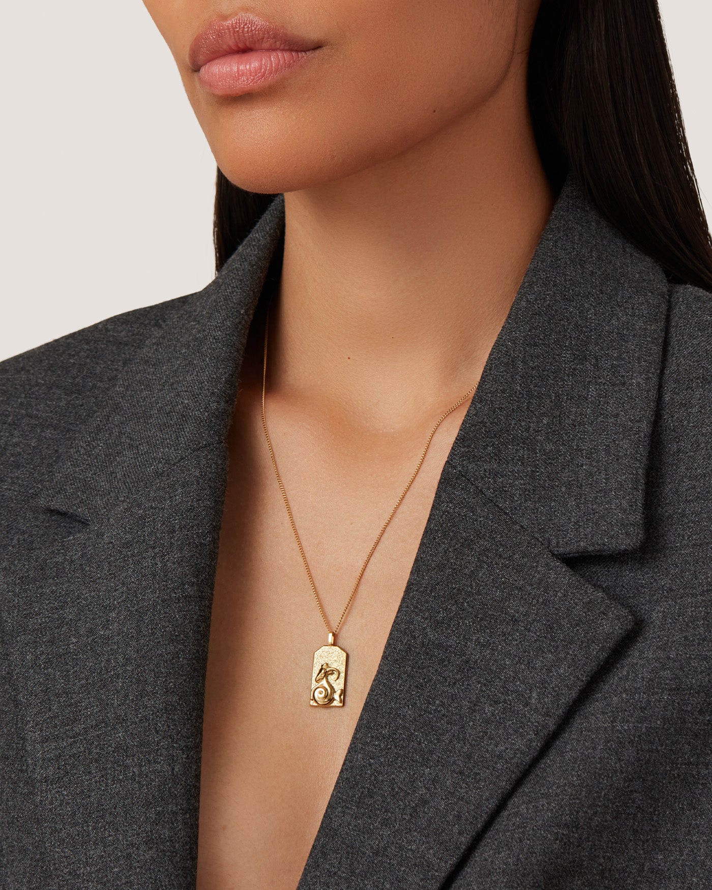 The Capricorn Zodiac Pendant Necklace | 14K Gold-Plated Steel