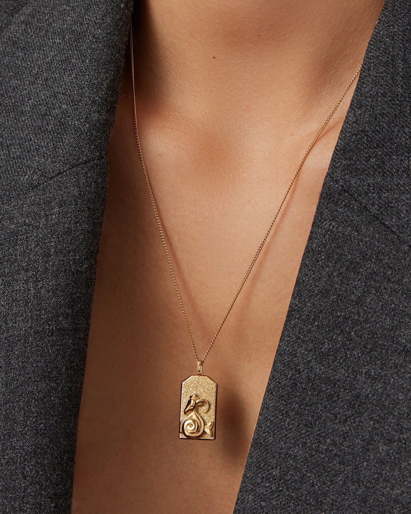 The Capricorn Zodiac Pendant Necklace | 14K Gold-Plated Steel