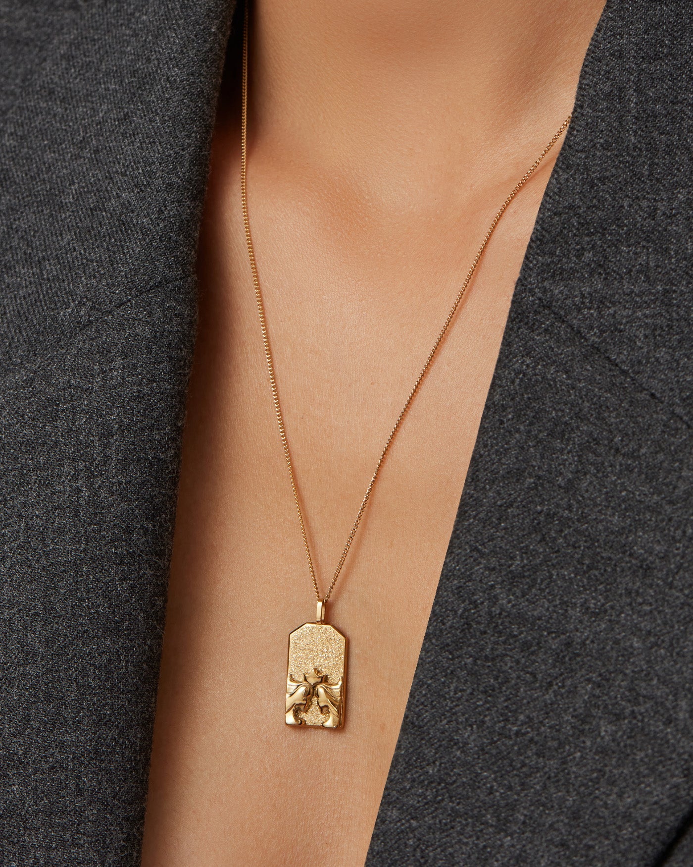 The Gemini Zodiac Pendant Necklace | 14K Gold-Plated Steel
