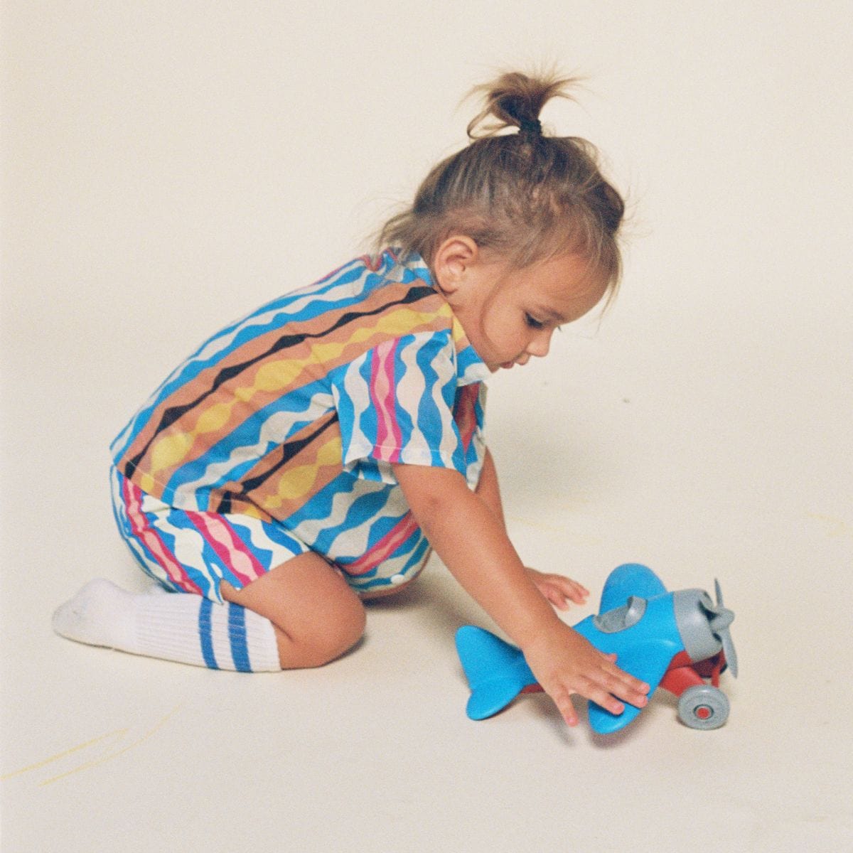 Kids | Button Down Short Sleeve Top | Abstract