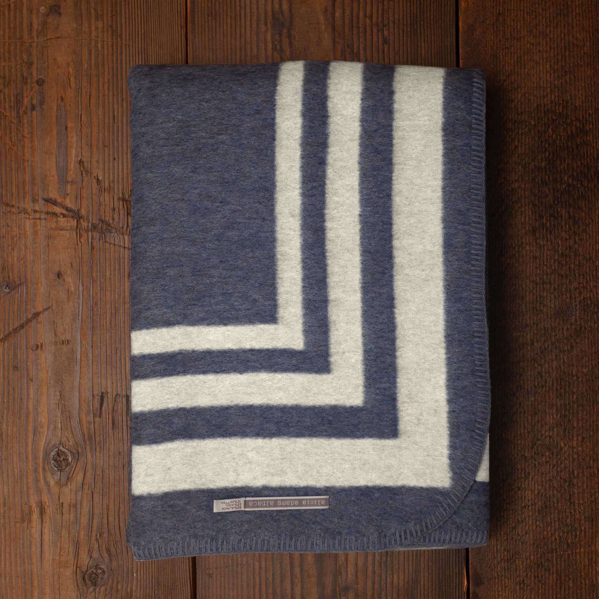 Montauk Throw | Denim Blue / Ivory