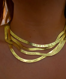 Habibi Herringbone Chain Necklace | 14Kt Gold Plated Silver