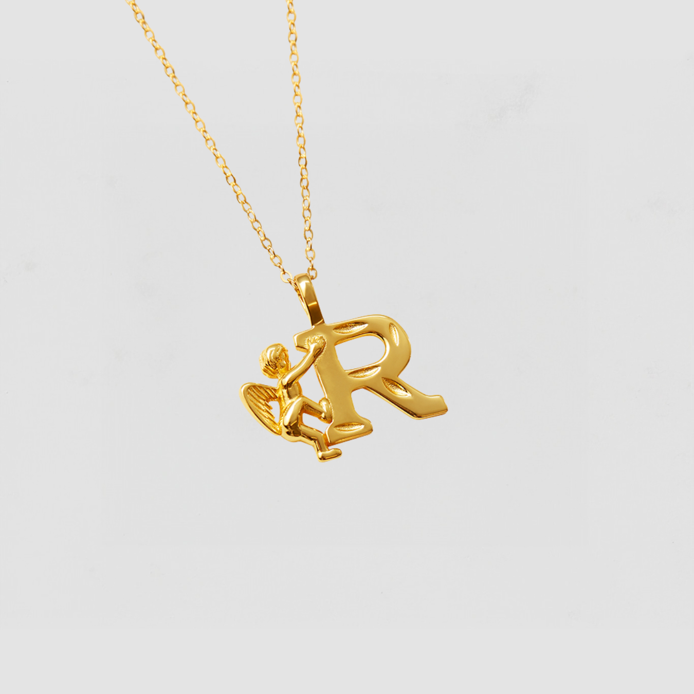 The Angel Letter Pendant | Gold