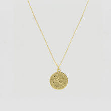 The Zodiac Medal Necklace Aquarius | Gold Vermeil