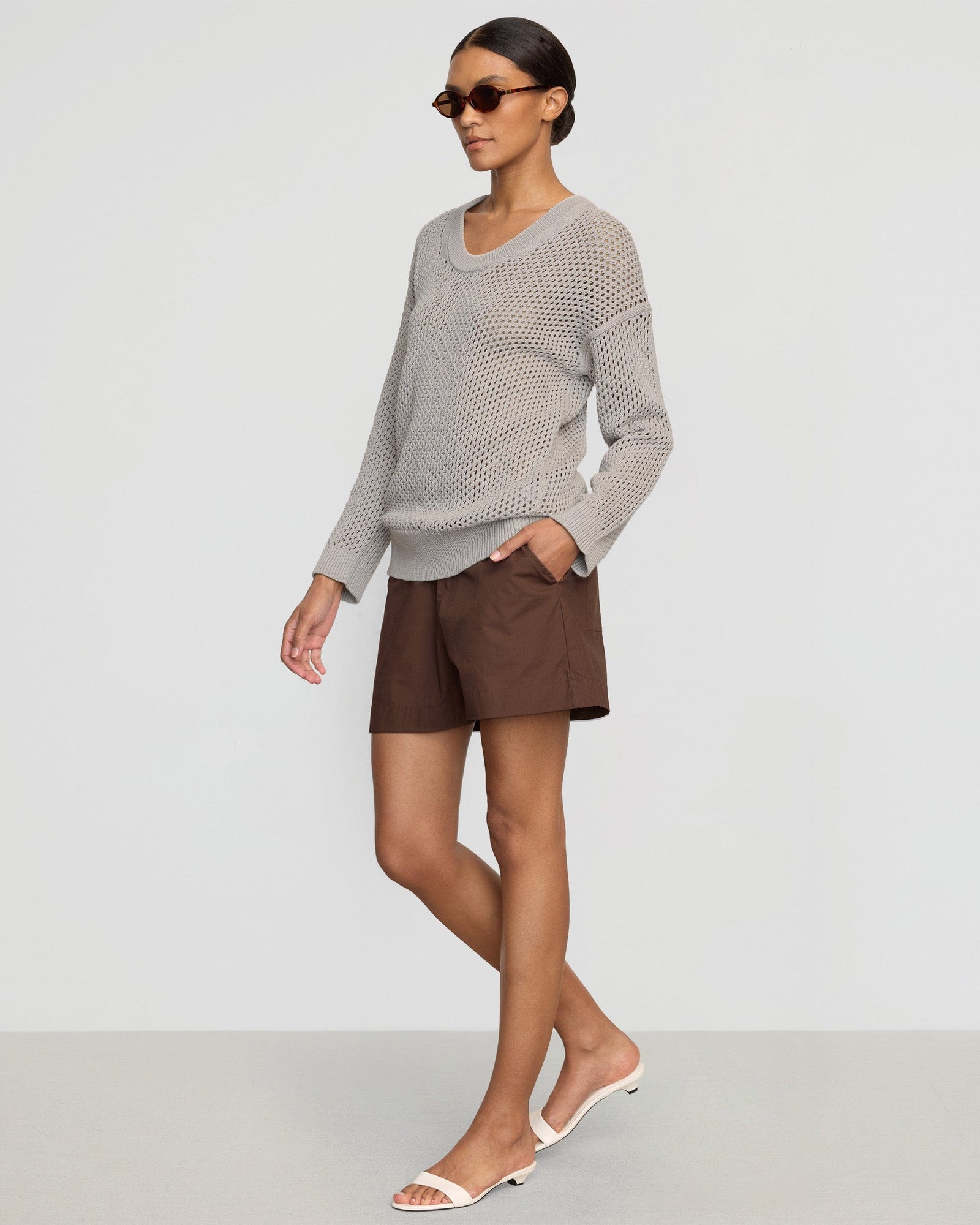 Vanessa | Archana Open Knit U-Neck Sweater in Size Small