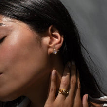 Compass Pear Studs | Sterling Silver