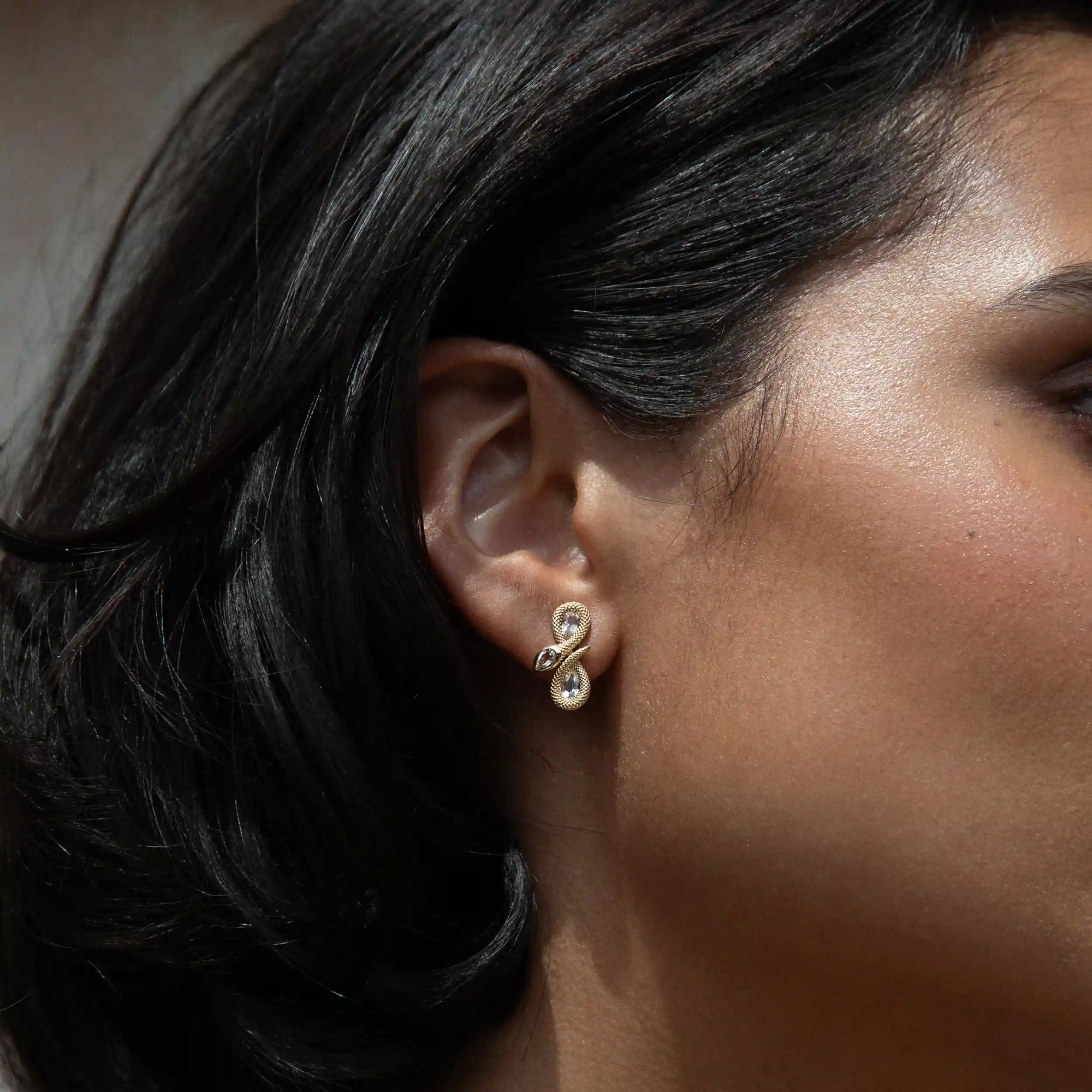 Infinity Snake Studs | 14K Yellow Gold Vermeil