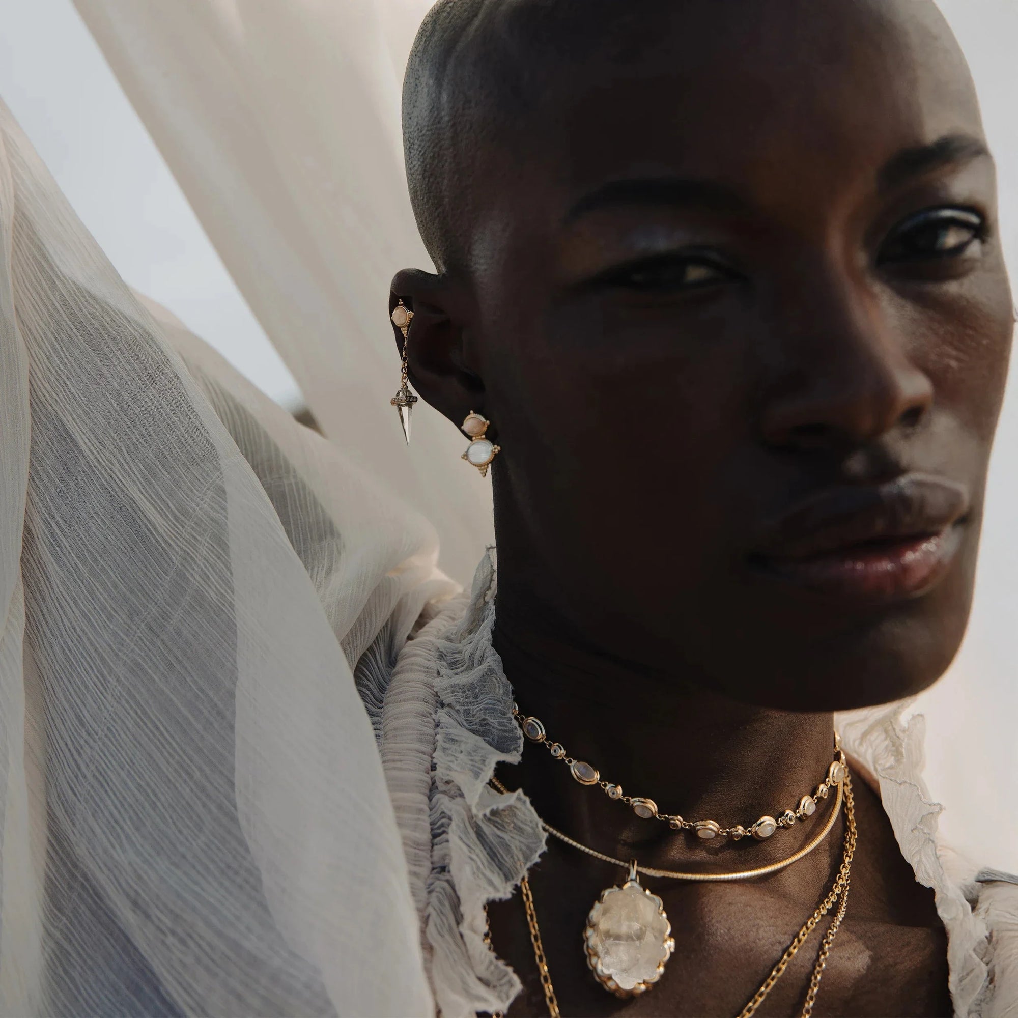 Oracle Drop Studs | 14K Yellow Gold Vermeil