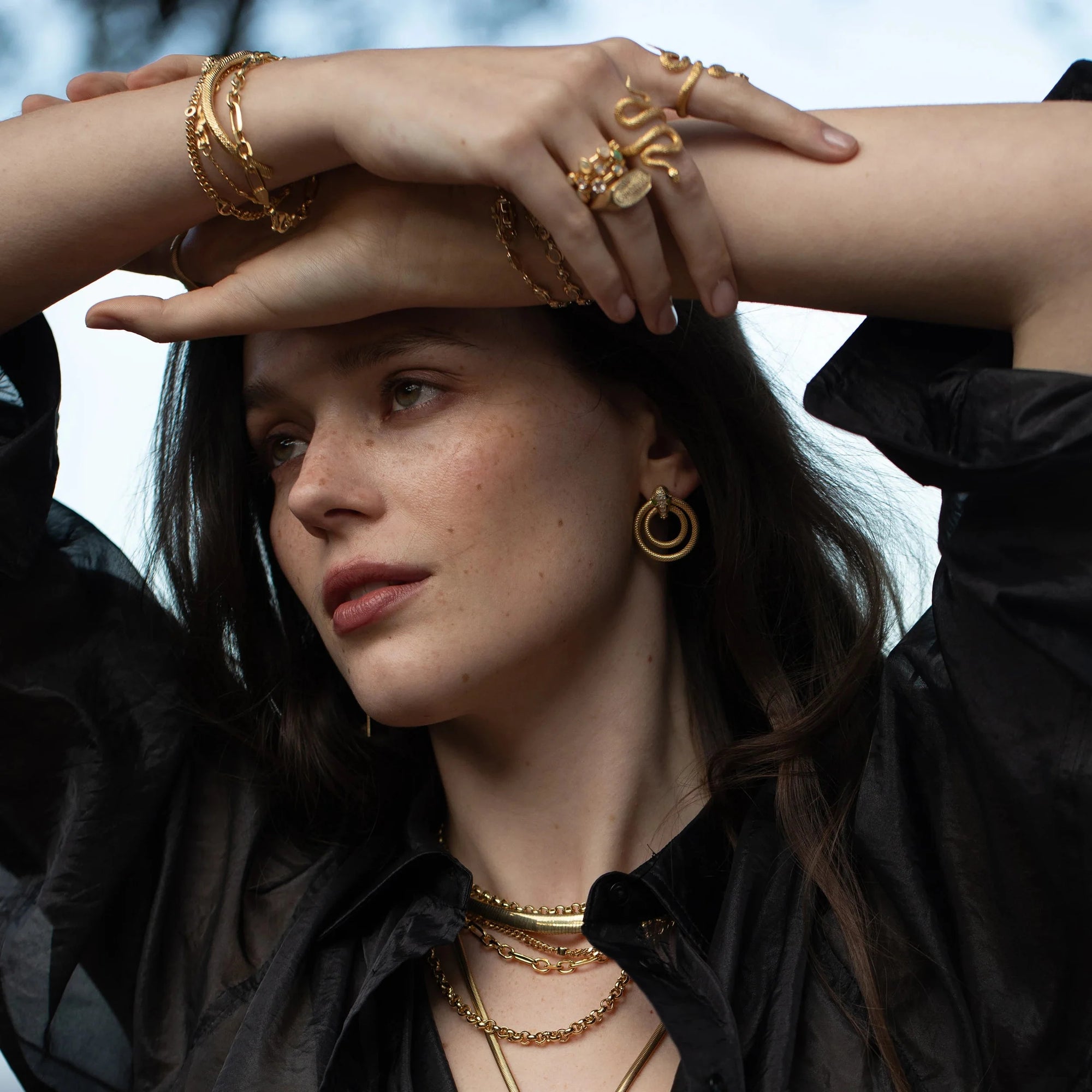 Snake Doorknocker Earrings | 14K Yellow Gold Vermeil