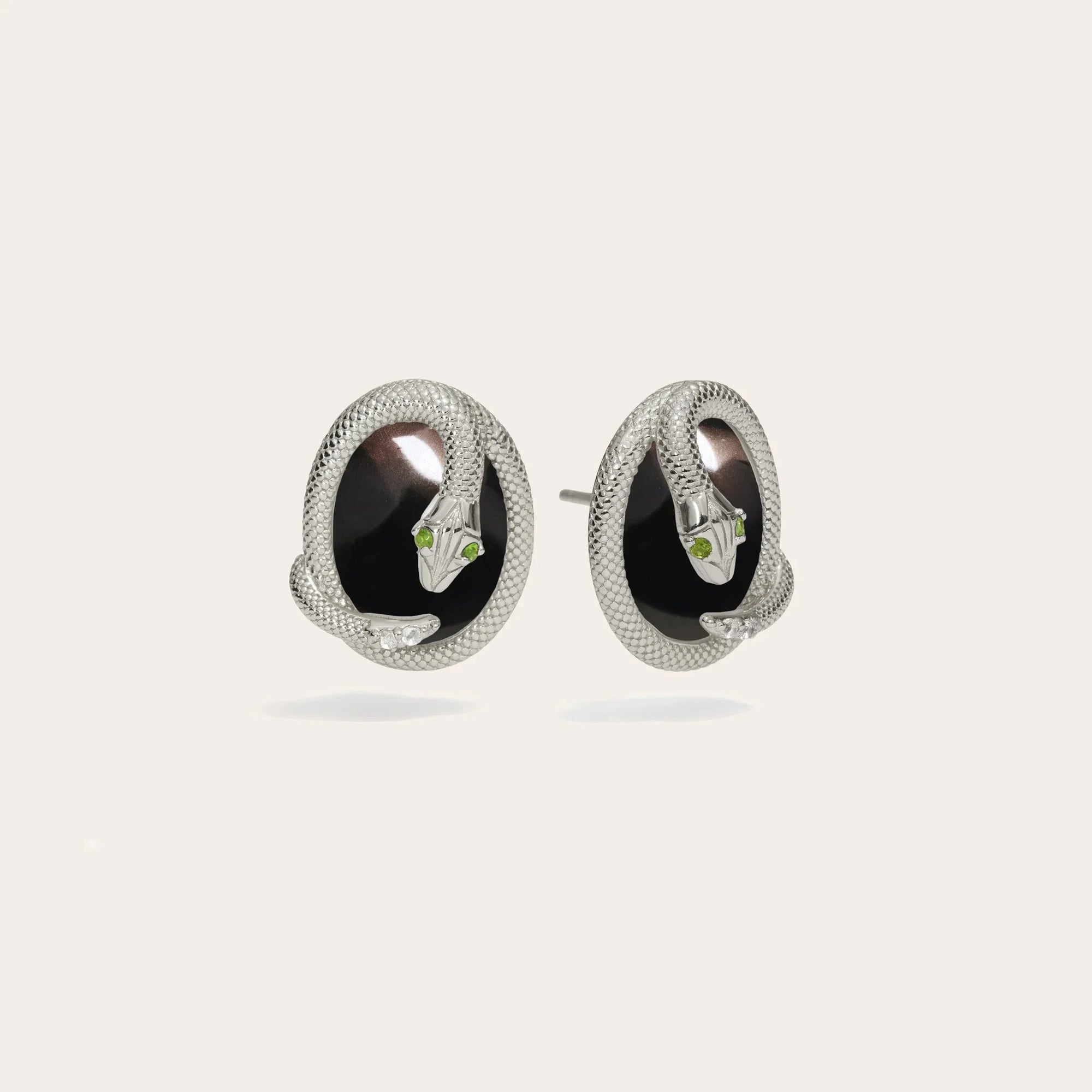 Snake Gemstone Studs | Sterling Silver