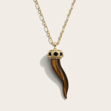 Tiger's Eye Horn Necklace | 14K Yellow Gold Vermeil