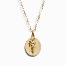 Zodiac Goddess Pendant + Mini Paperclip Chain | 14K Yellow Gold Vermeil