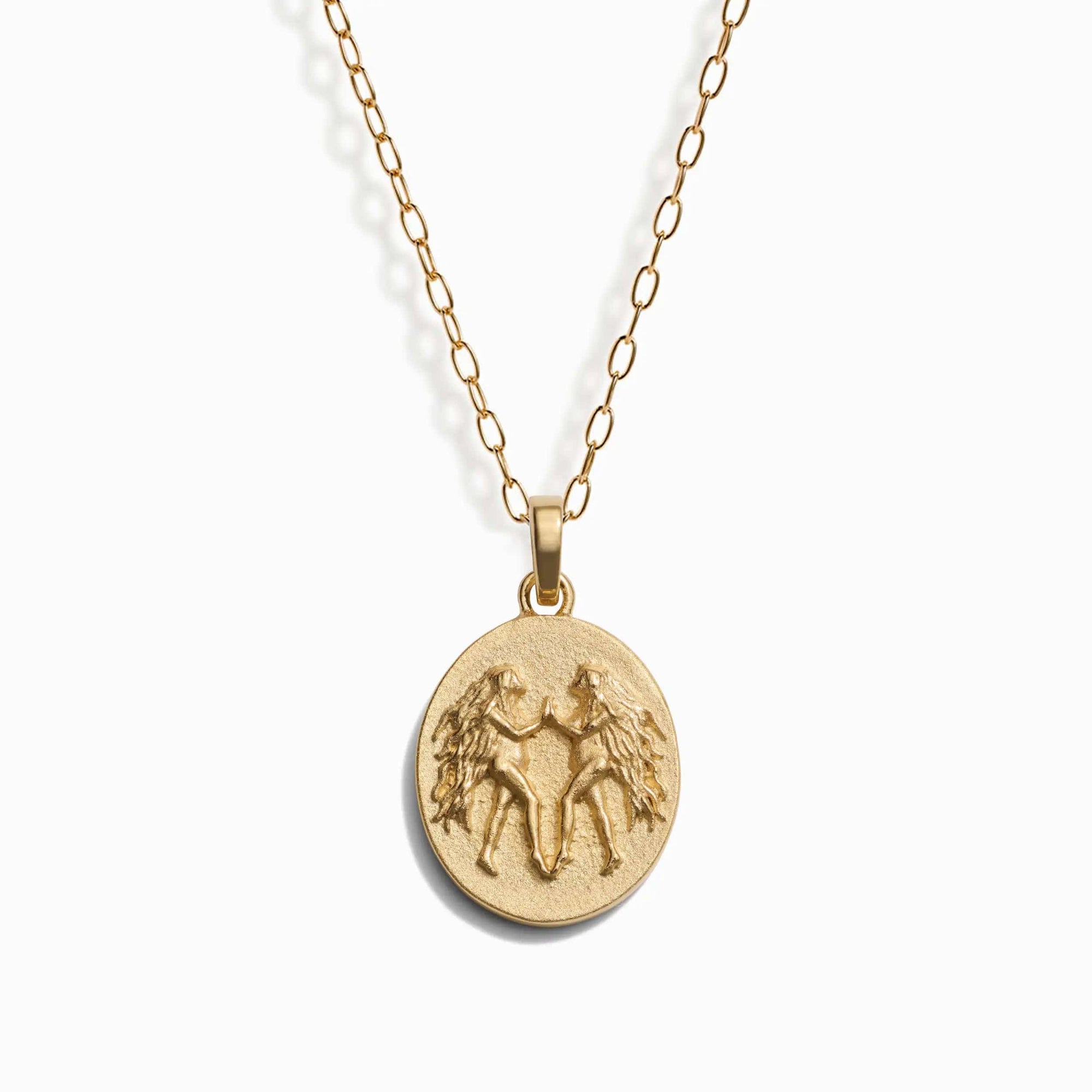 Zodiac Goddess Pendant + Mini Paperclip Chain | 14K Yellow Gold Vermeil