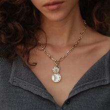 Opal Mother of Pearl Carved Shell Amulet + Celestial Mother of Pearl Amulet | 14K Yellow Gold Vermeil