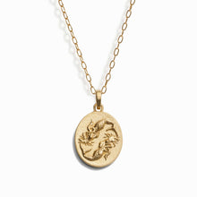 Zodiac Goddess Pendant + Mini Paperclip Chain | 14K Yellow Gold Vermeil