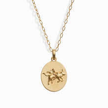Zodiac Goddess Pendant + Mini Paperclip Chain | 14K Yellow Gold Vermeil