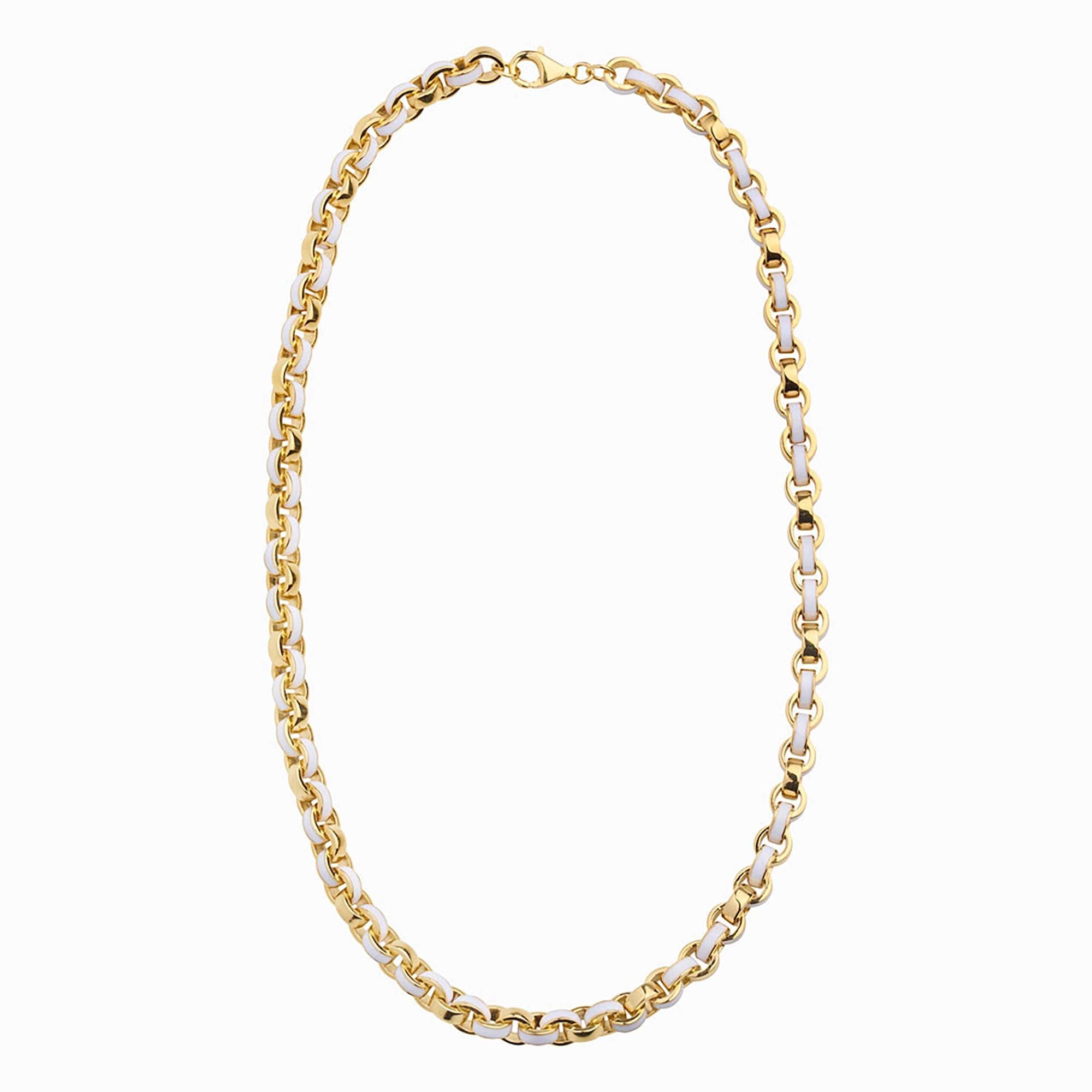 Chunky Colored Enamel Necklace | 14K Yellow Gold Vermeil | Multi